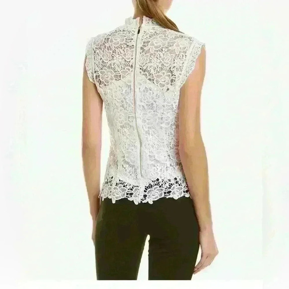 Nanette Lepore Mock Neck Lace Top in Violet/blue Size XL - Picture 3 of 9